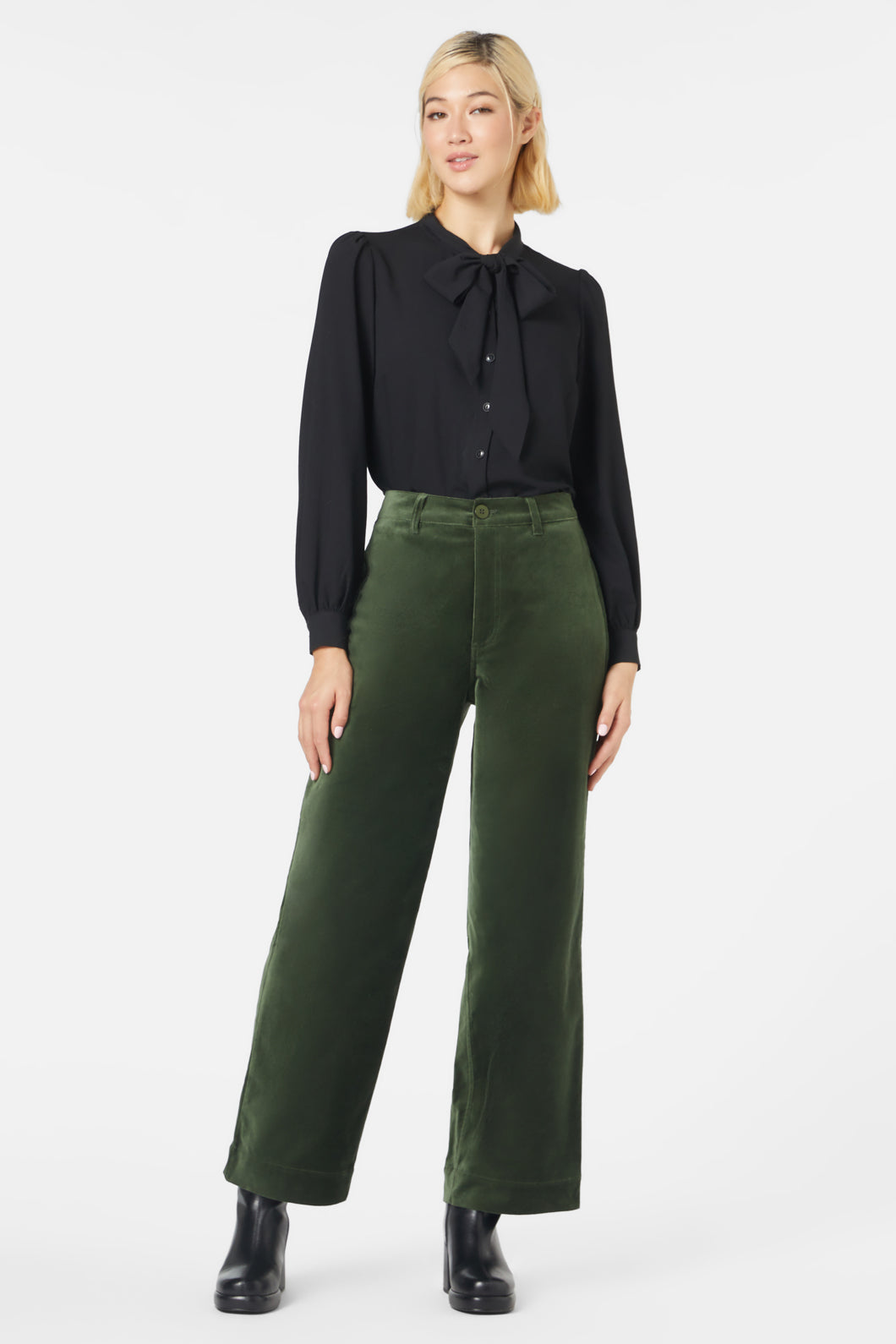 Princess Highway - Rachel Velvet Pant - forest