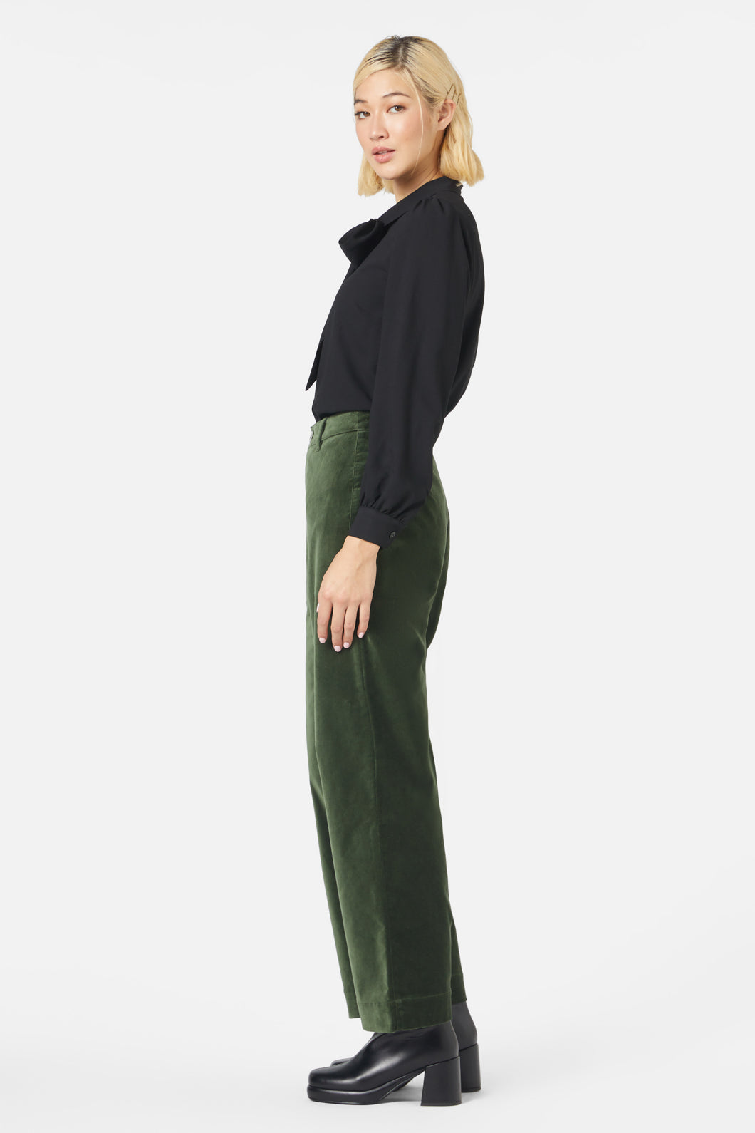 Princess Highway - Rachel Velvet Pant - forest