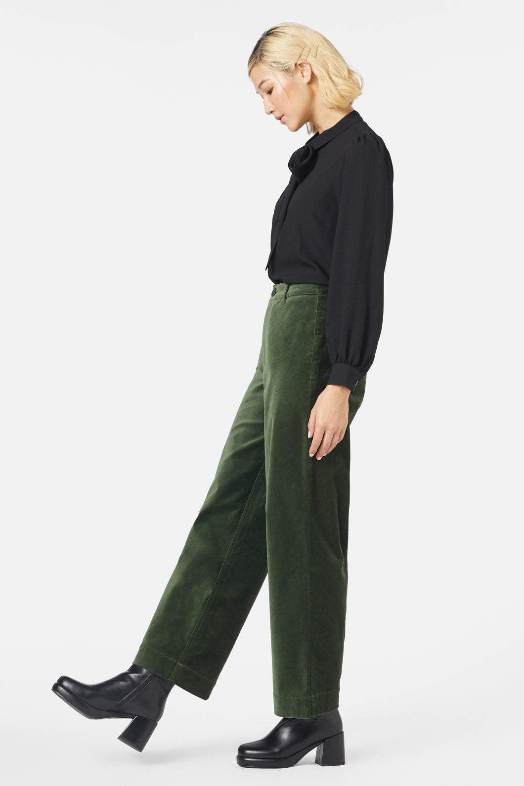 Princess Highway - Rachel Velvet Pant - forest