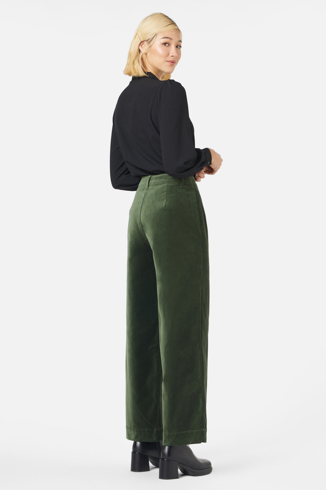 Princess Highway - Rachel Velvet Pant - forest