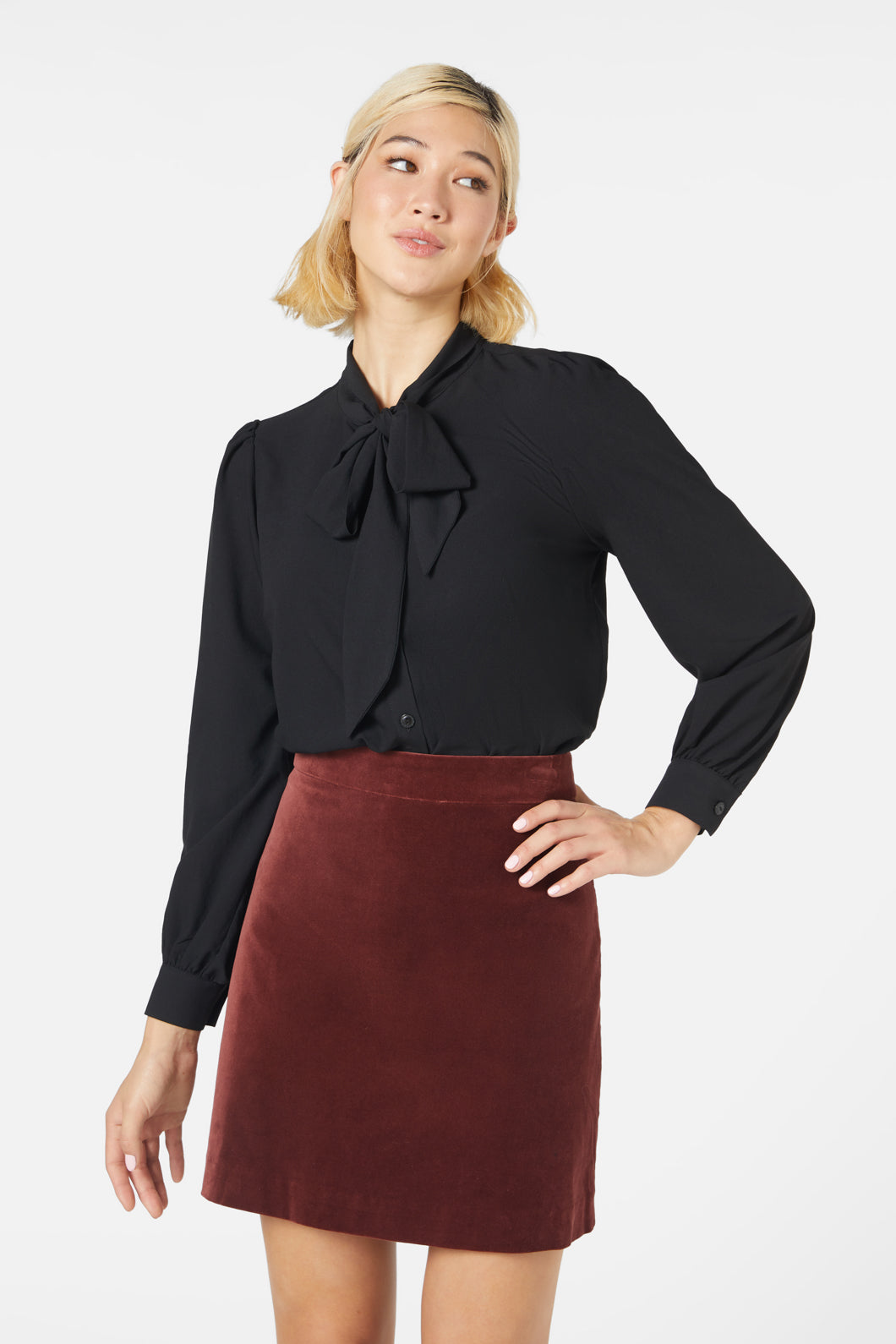 Princess Highway - Rachel Velvet Skirt - rust