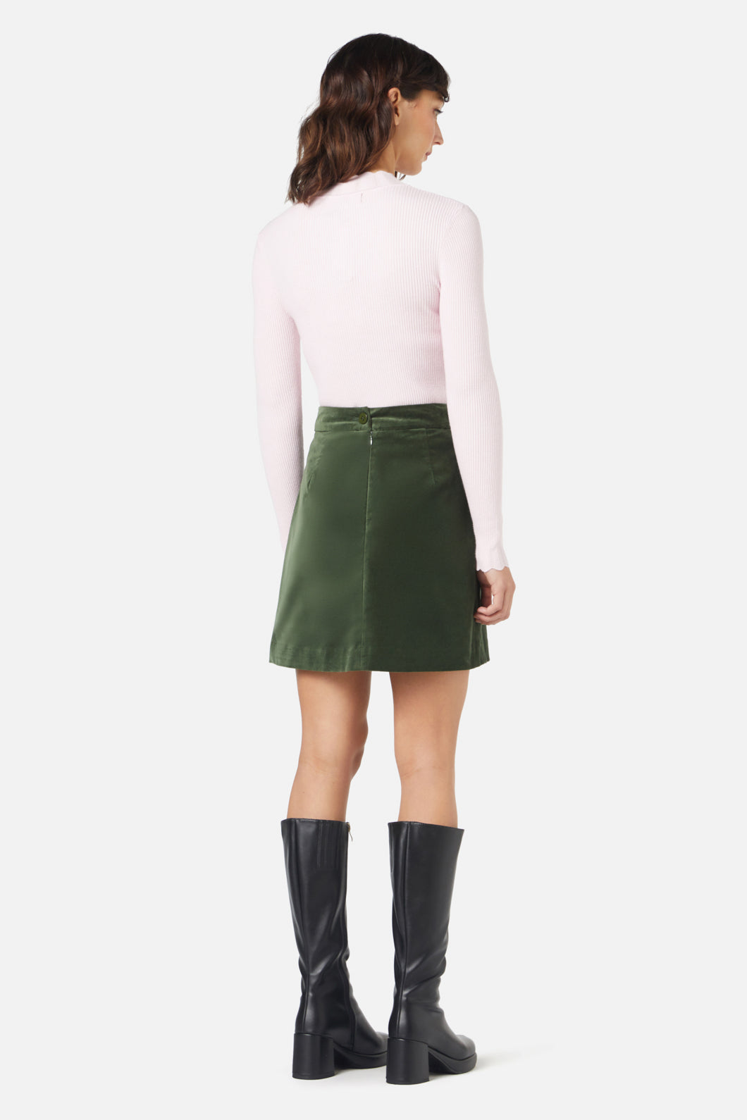 Princess Highway - Rachel Velvet Skirt - forest
