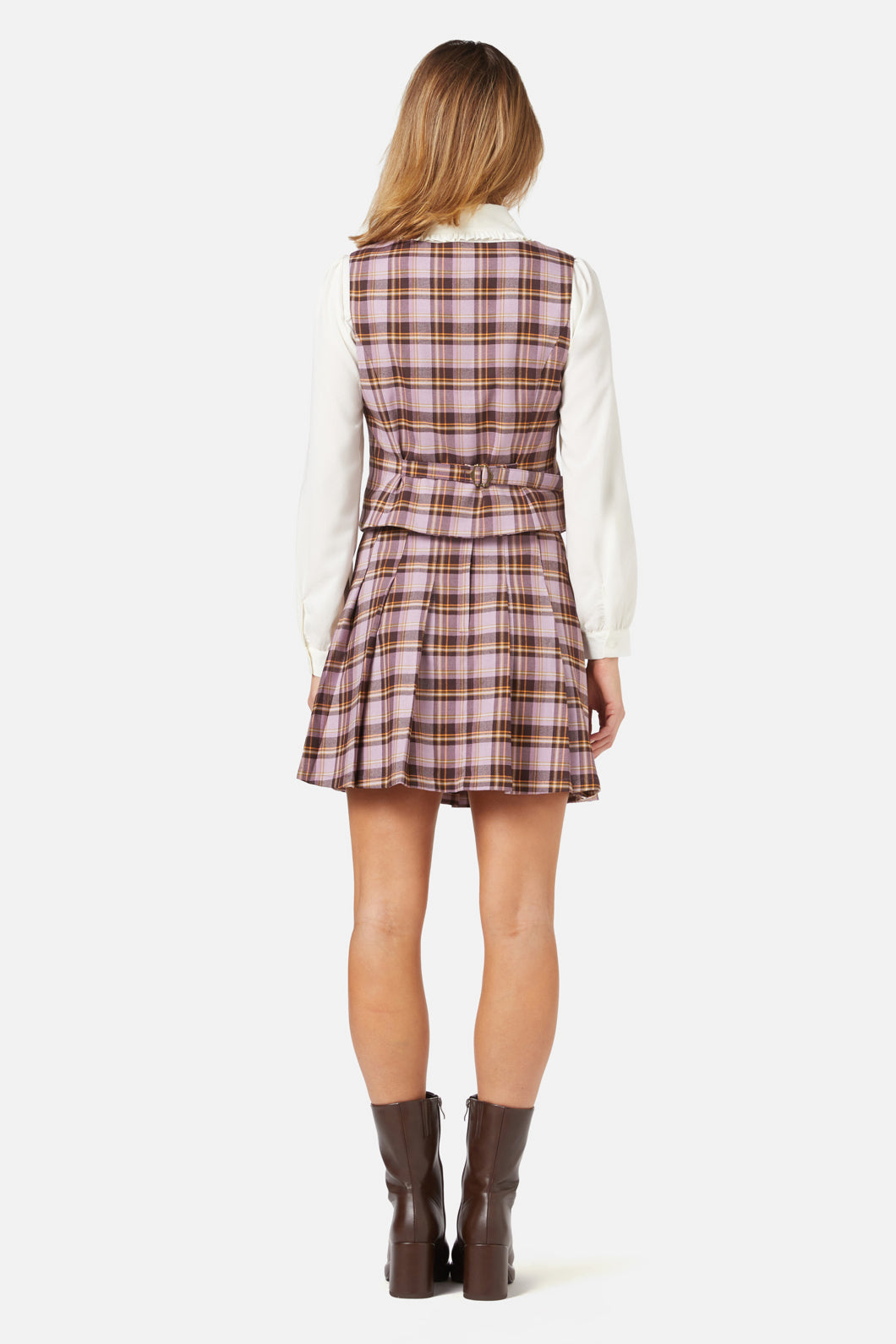 Princess Highway - Jeannie Check Vest - lilac