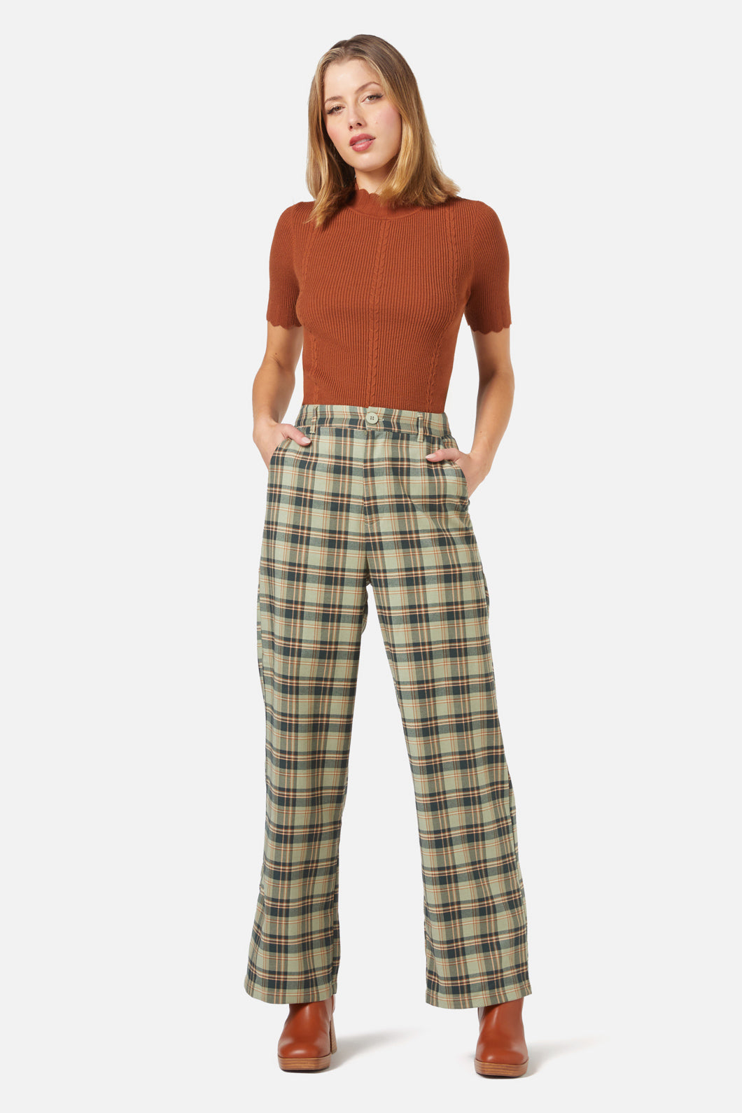 Princess Highway - Jeannie Check Pant - green