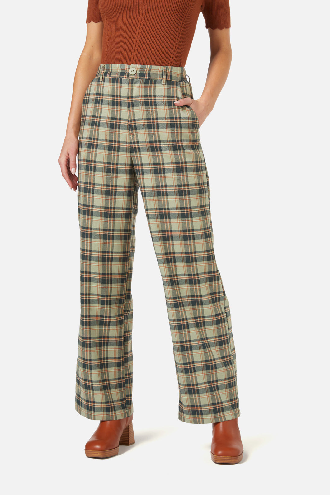 Princess Highway - Jeannie Check Pant - green