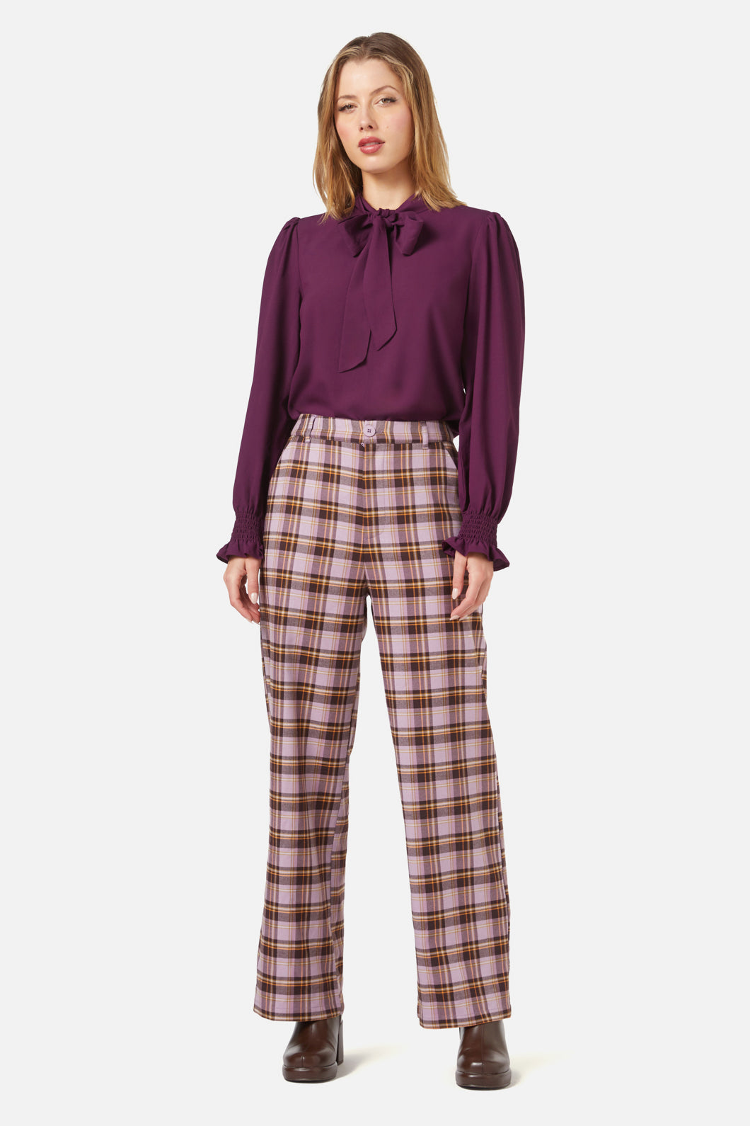 Princess Highway - Jeannie Check Pant - lilac