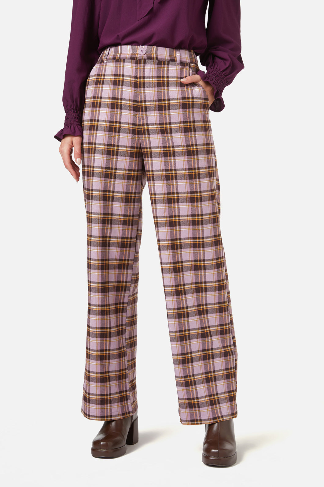 Princess Highway - Jeannie Check Pant - lilac