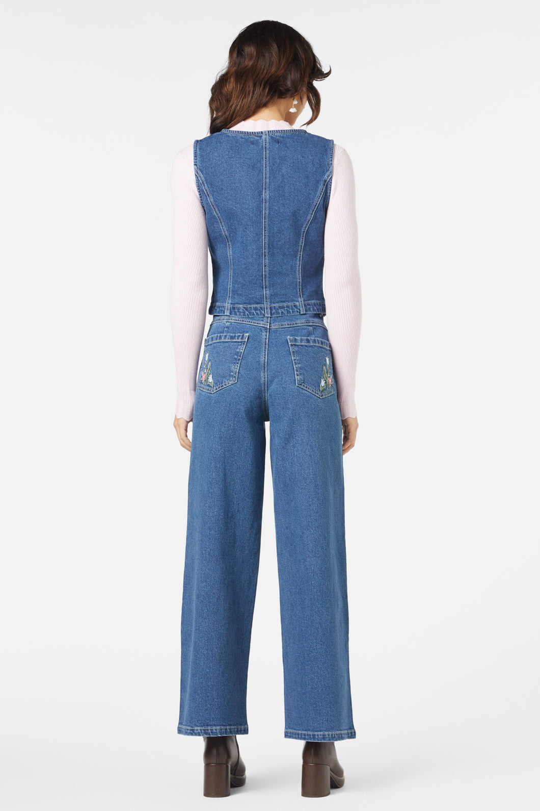 Princess Highway - Flower Chain Vest - mid-denim