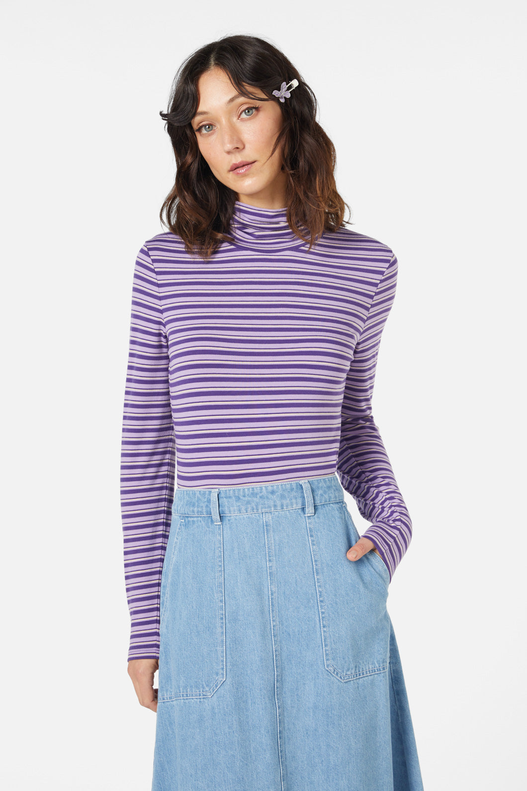 Princess Highway - Jessie Stripe Top - purple