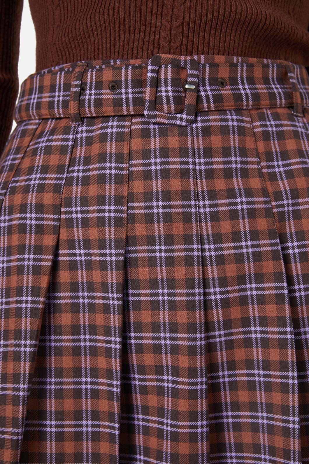 Princess Highway - Frances Check Skirt - chocolate