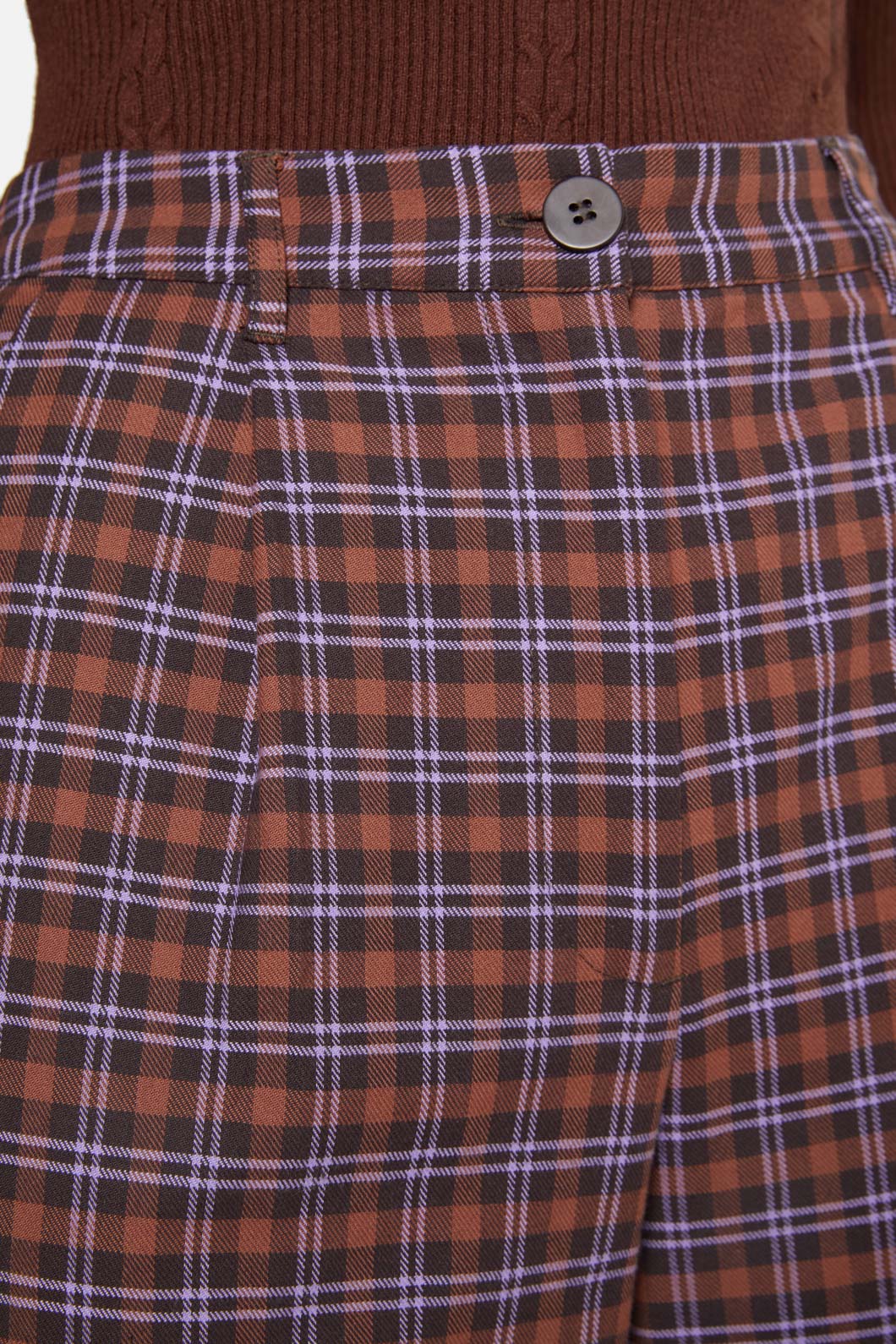 Princess Highway - Frances Check Pant - chocolate