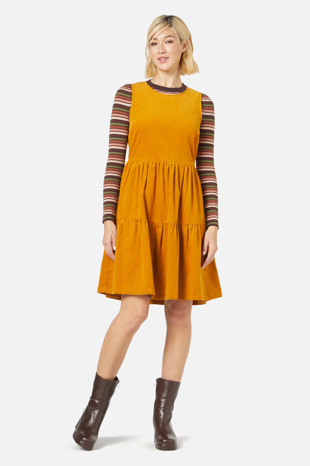 Princess Highway - Dawn Cord Pinny - mustard