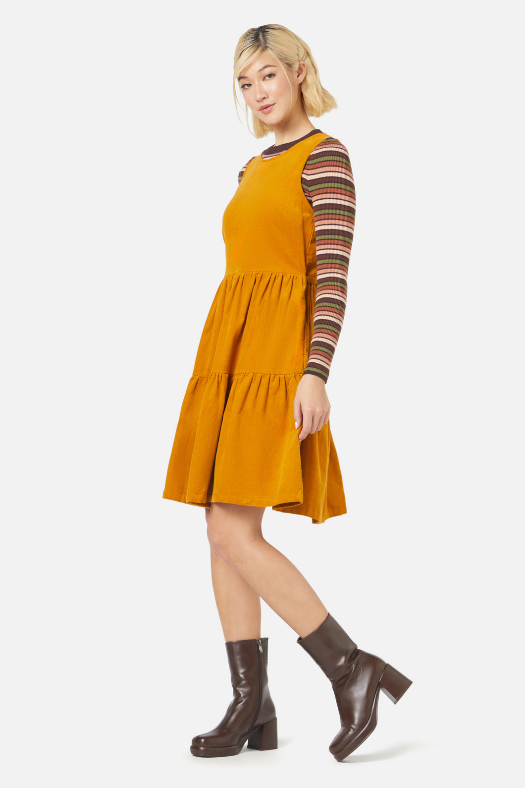 Princess Highway - Dawn Cord Pinny - mustard