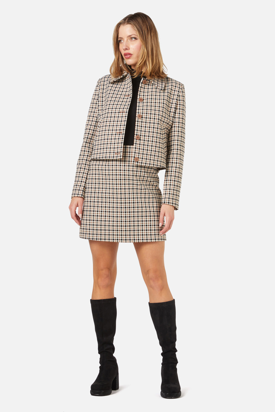 Princess Highway - Claudia Check Jacket - coffee