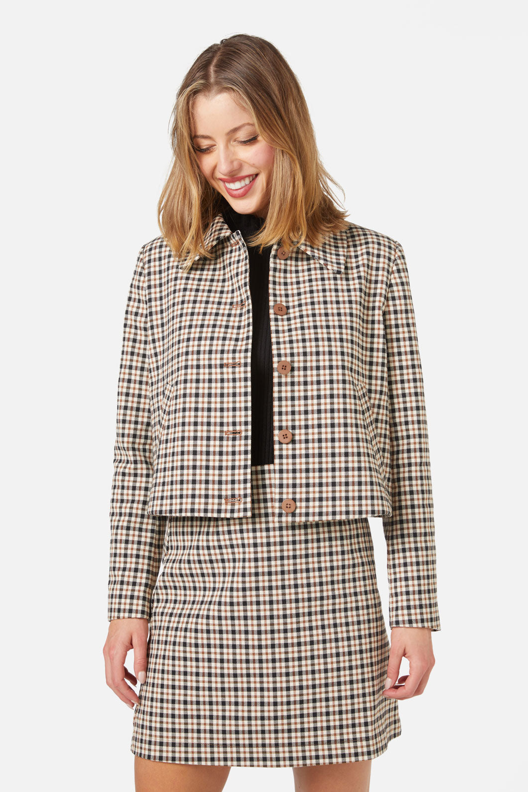 Princess Highway - Claudia Check Jacket - coffee