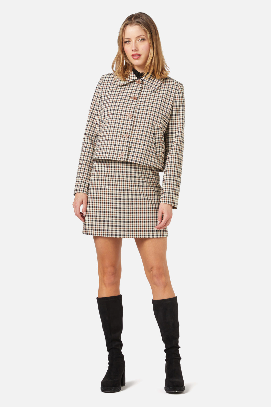 Princess Highway - Claudia Check Jacket - coffee