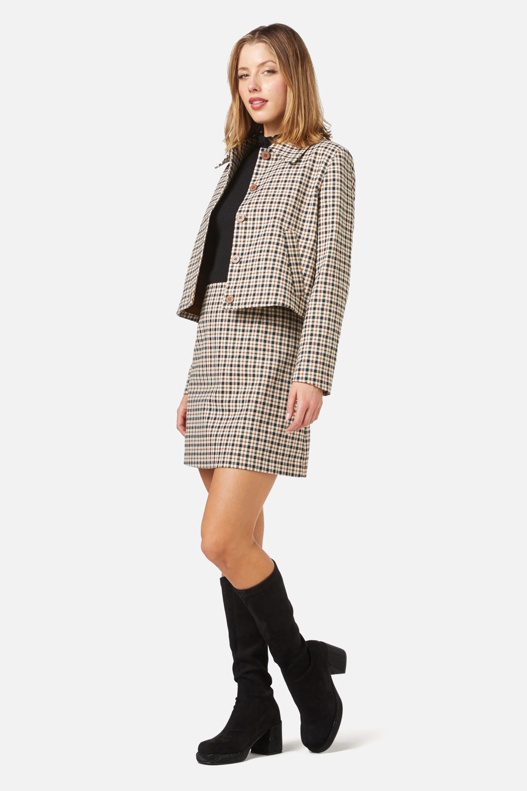 Princess Highway - Claudia Check Jacket - coffee