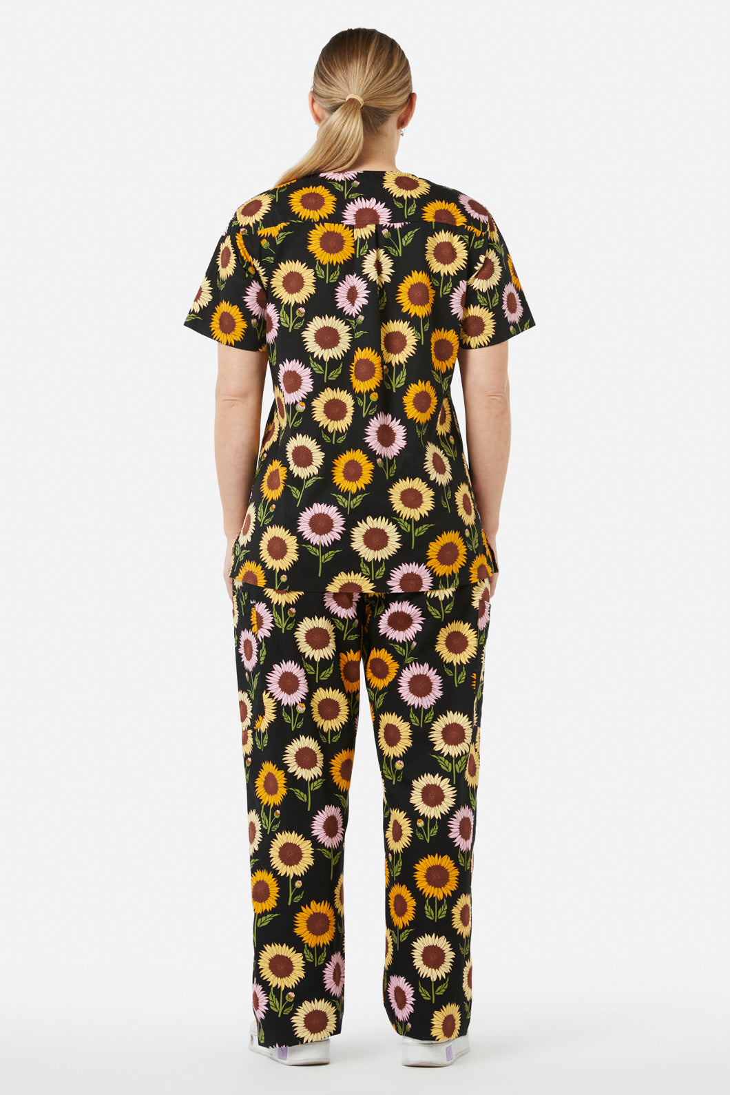 Princess Highway - Sunflower Scrub Set - black