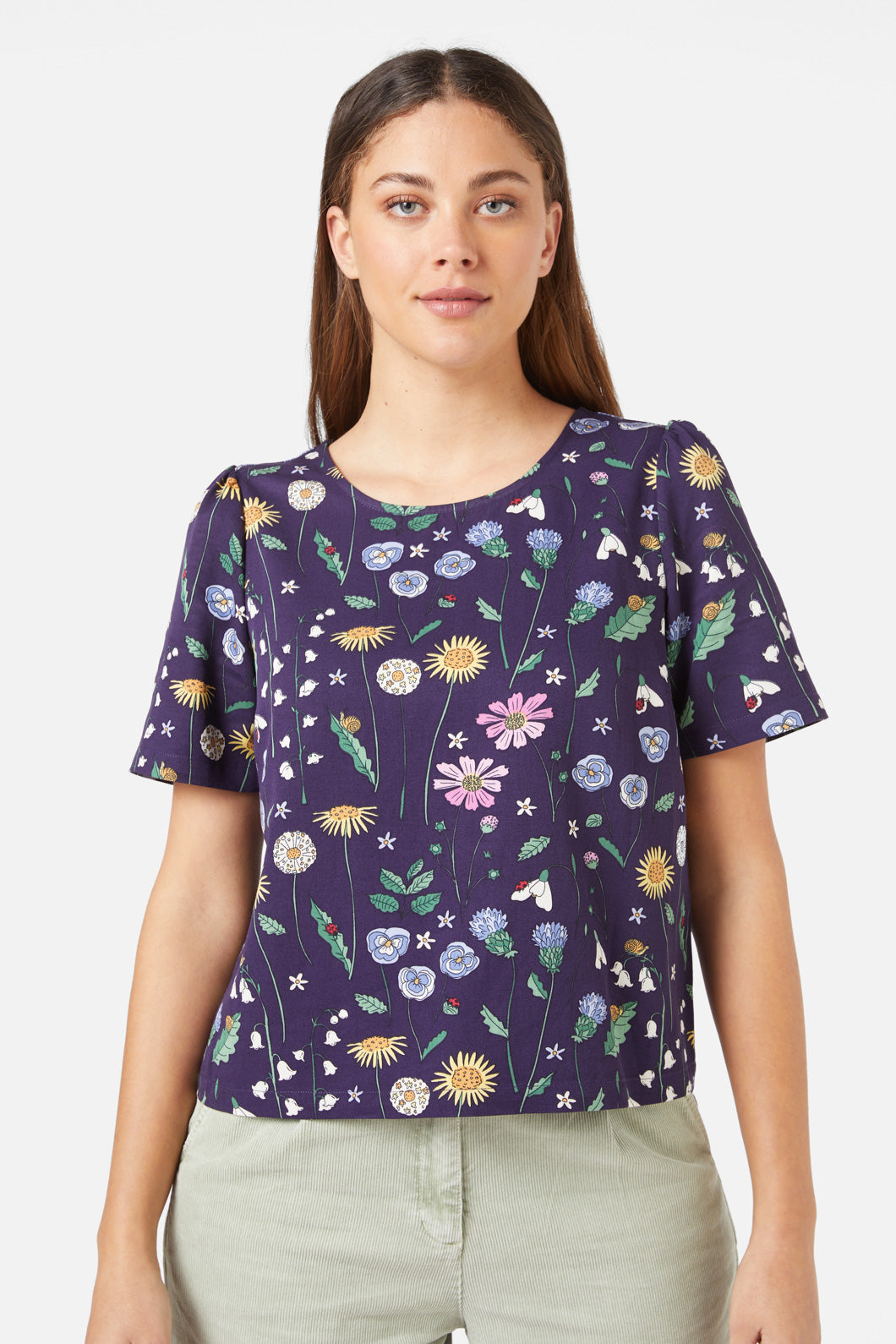 Princess Highway - Spring Garden Top - navy