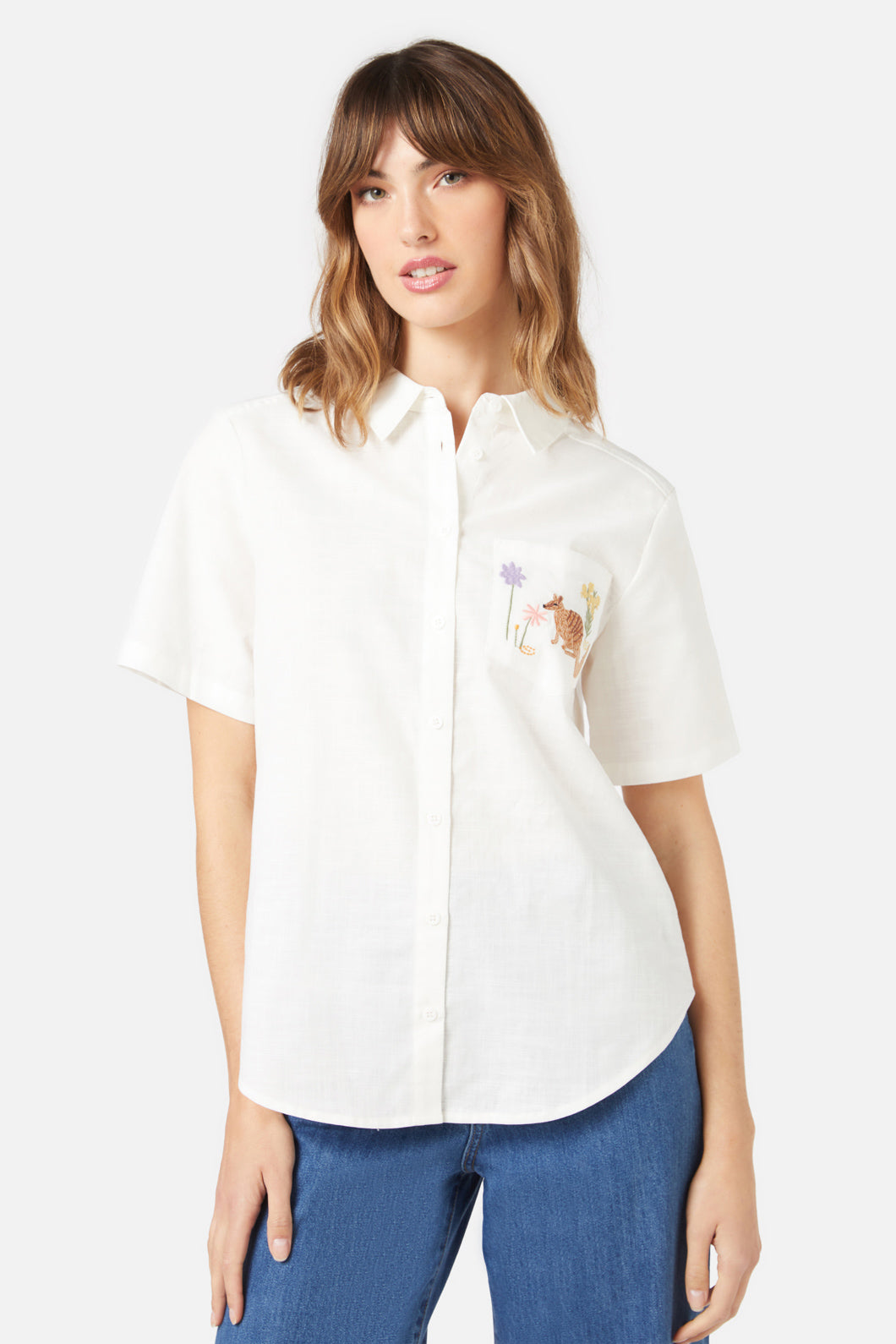Princess Highway - Numbat Emb Shirt - cream