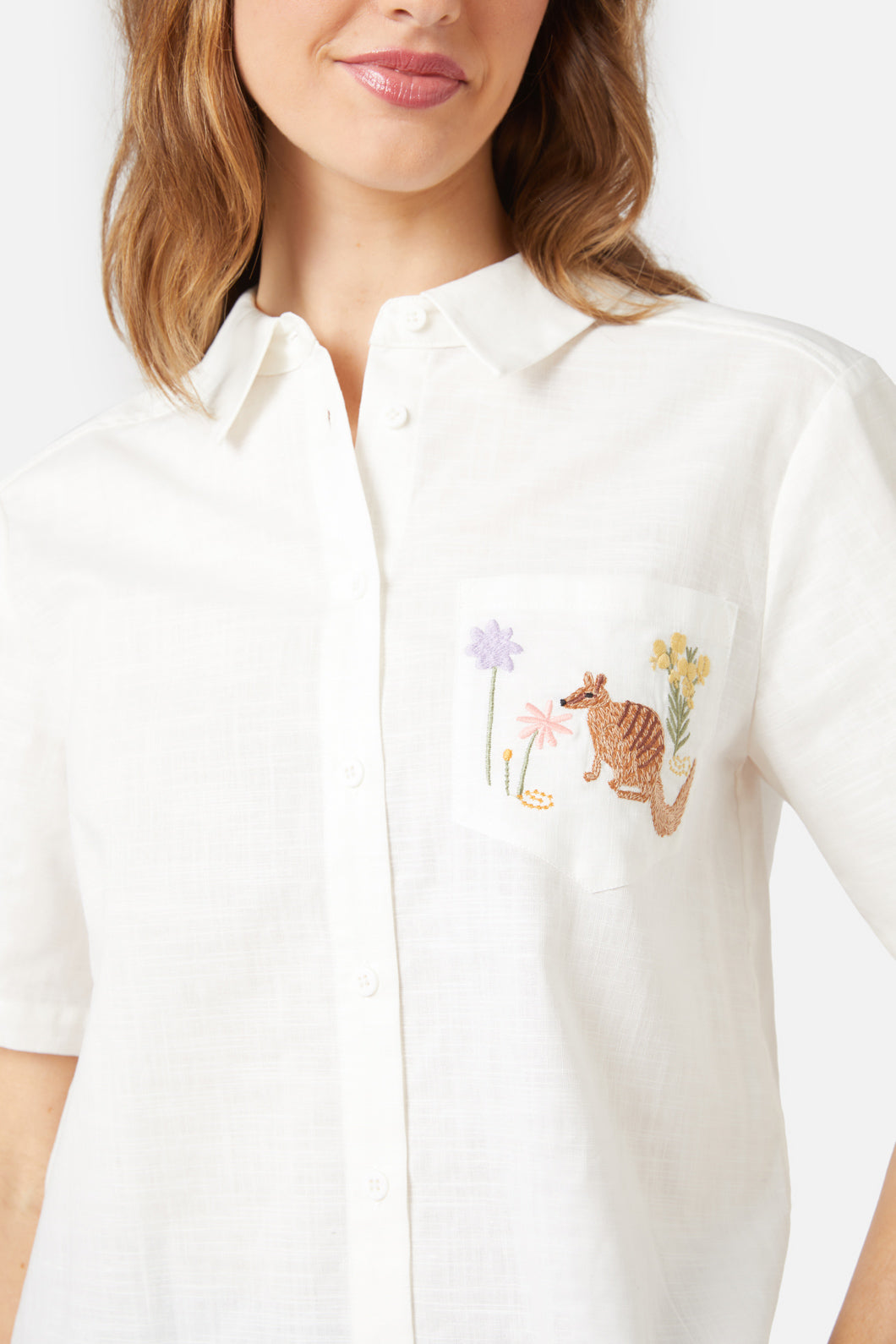 Princess Highway - Numbat Emb Shirt - cream