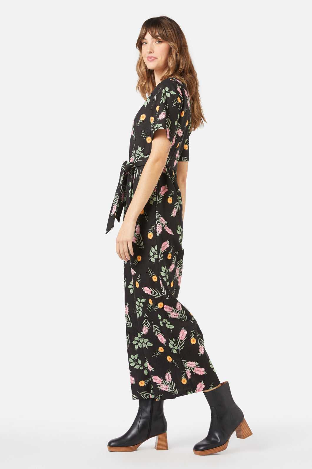 Princess Highway - Wild Flower Jumpsuit - black