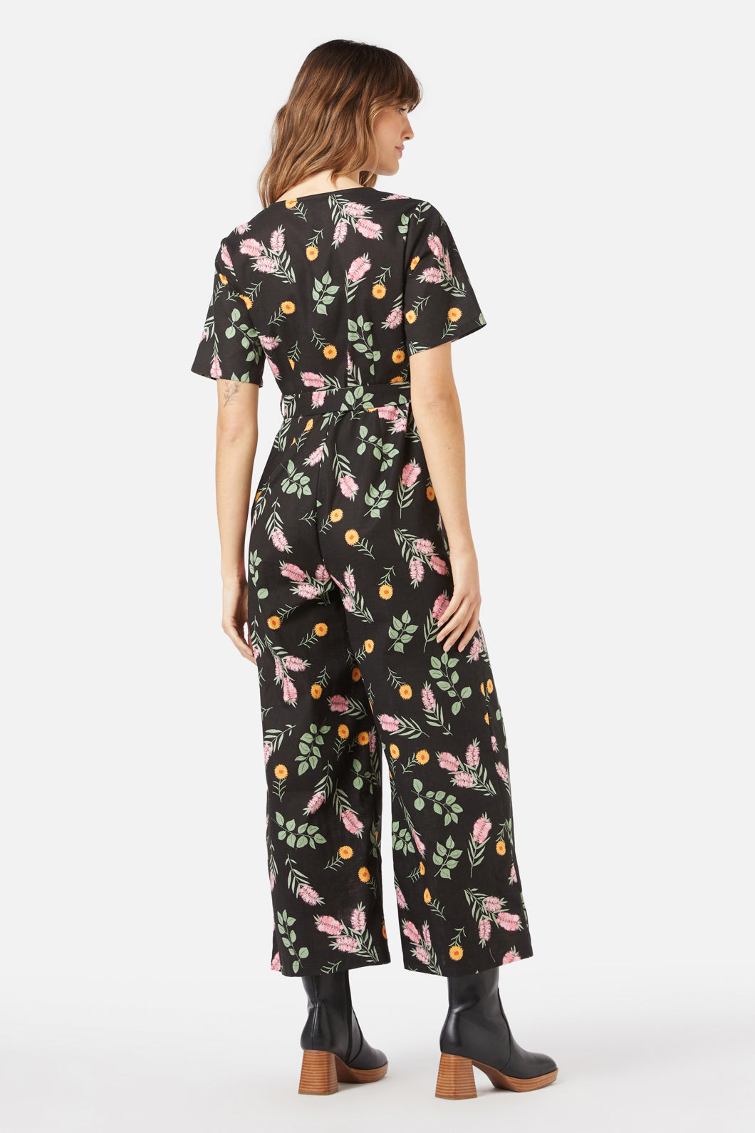 Princess Highway - Wild Flower Jumpsuit - black