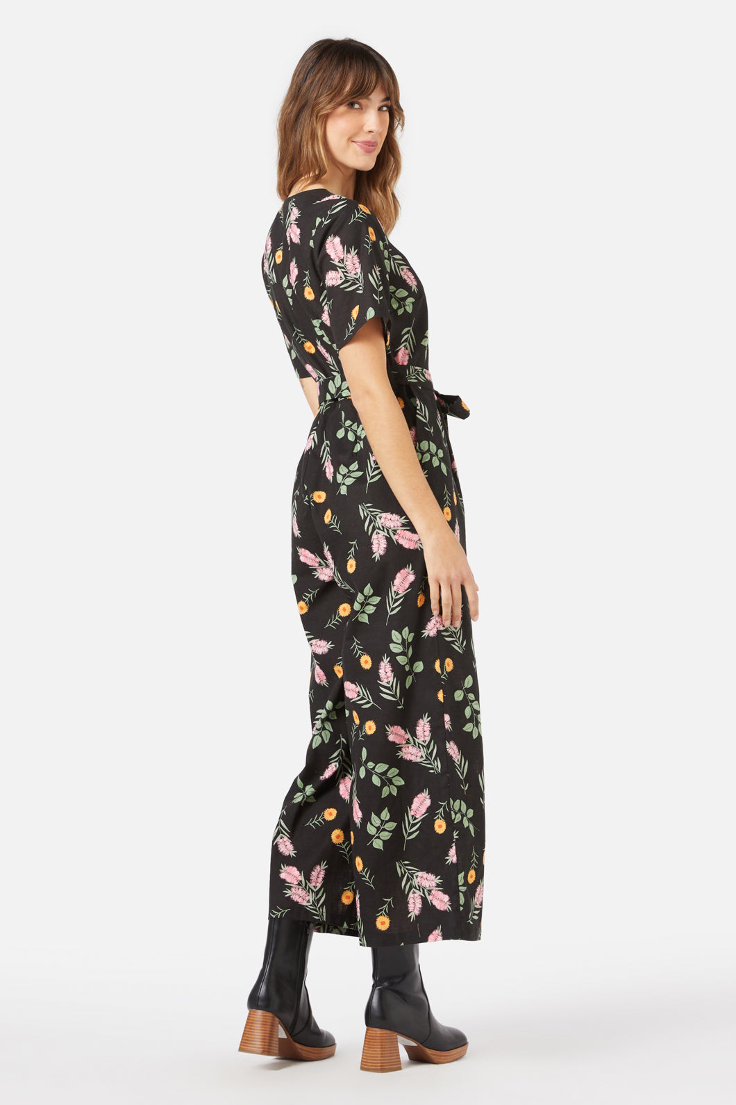 Princess Highway - Wild Flower Jumpsuit - black