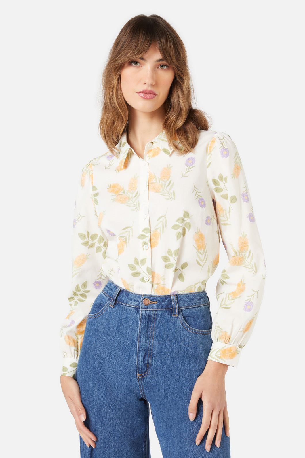 Princess Highway - Wild Flower Shirt - cream