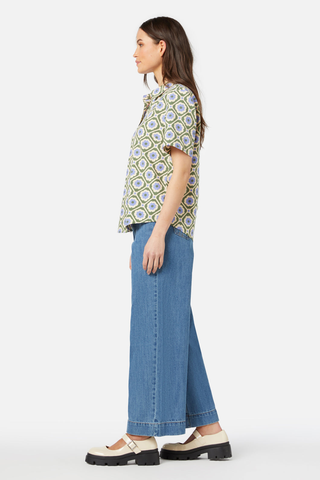 Princess Highway - Flower Tile Shirt - olive