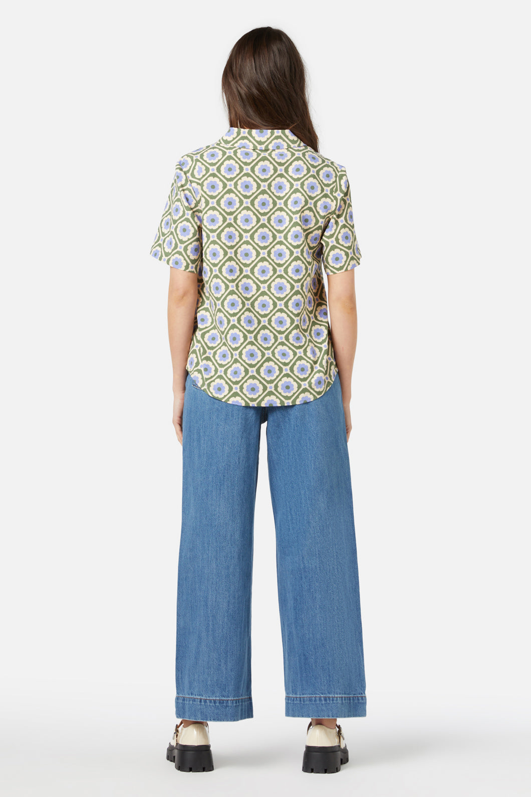 Princess Highway - Flower Tile Shirt - olive