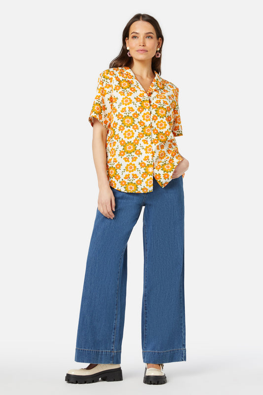 Princess Highway - Folk Floral Shirt - cream