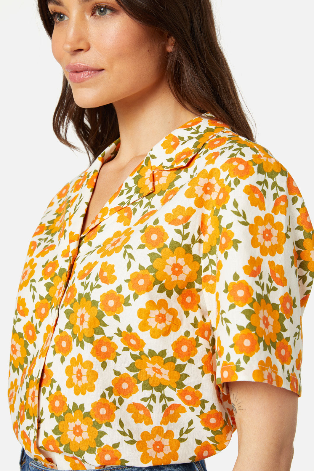 Princess Highway - Folk Floral Shirt - cream