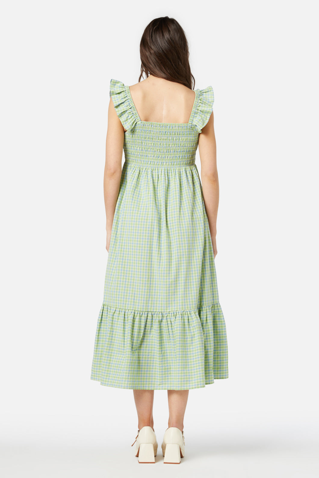 Princess Highway - Spring Check Midi Dress - green