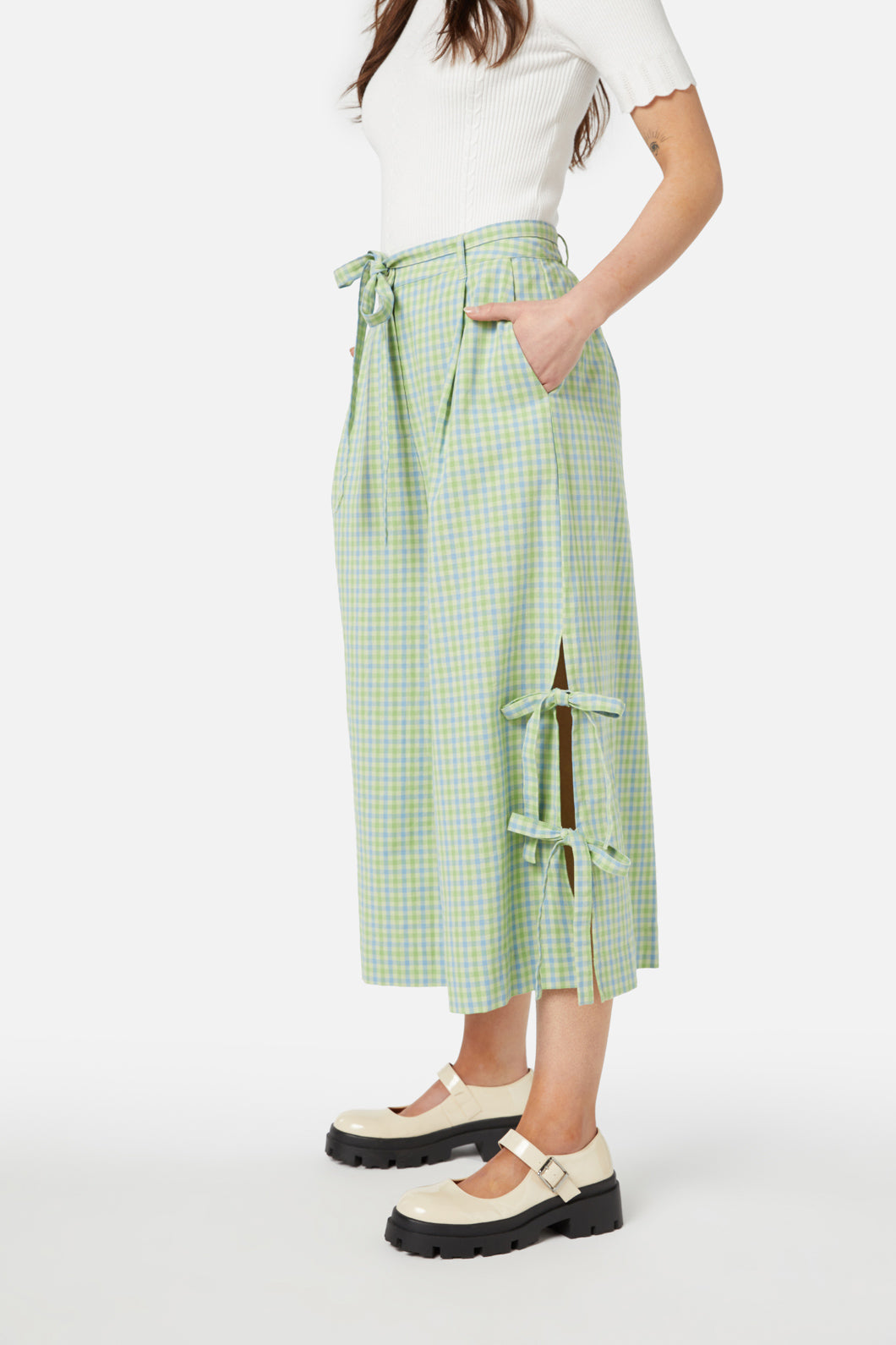 Princess Highway - Spring Check Skort - green