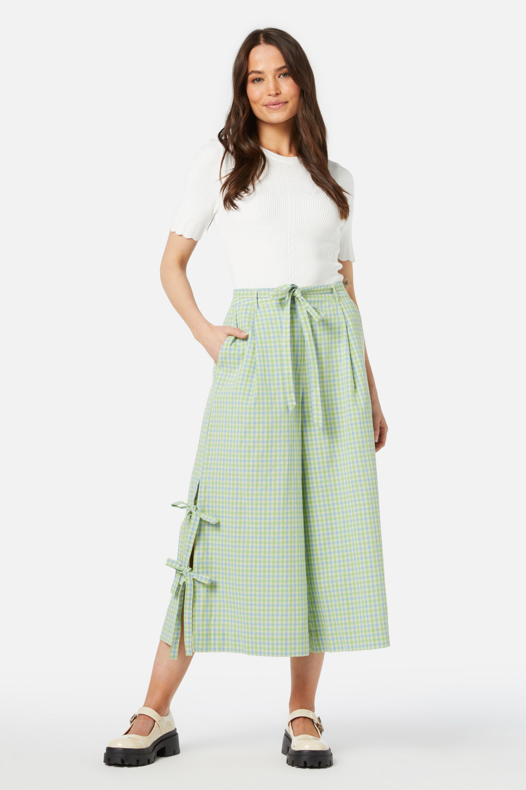 Princess Highway - Spring Check Skort - green