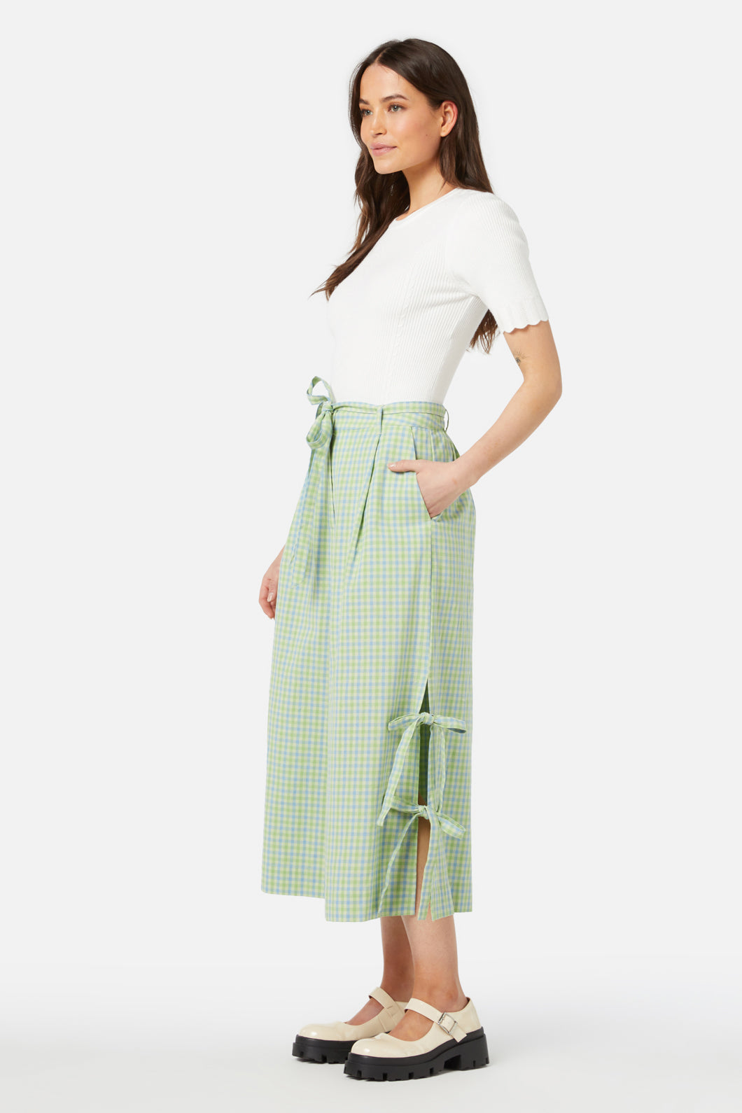Princess Highway - Spring Check Skort - green