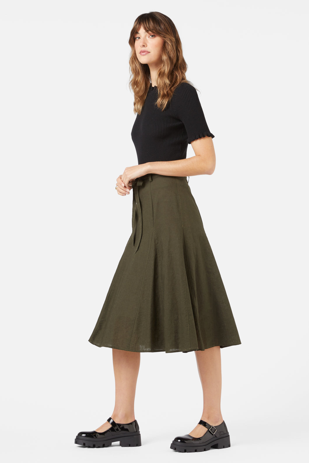 Princess Highway - Loretta Midi Skirt - olive
