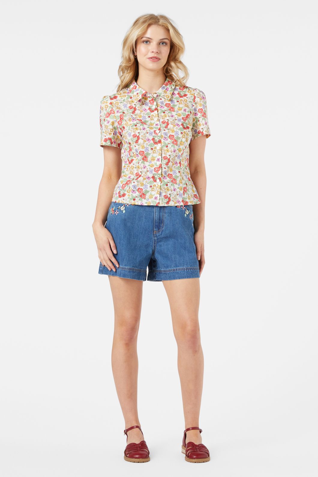 Princess Highway - Ella Flora Blouse - cream