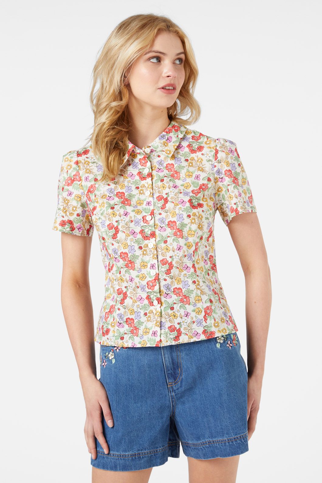 Princess Highway - Ella Flora Blouse - cream