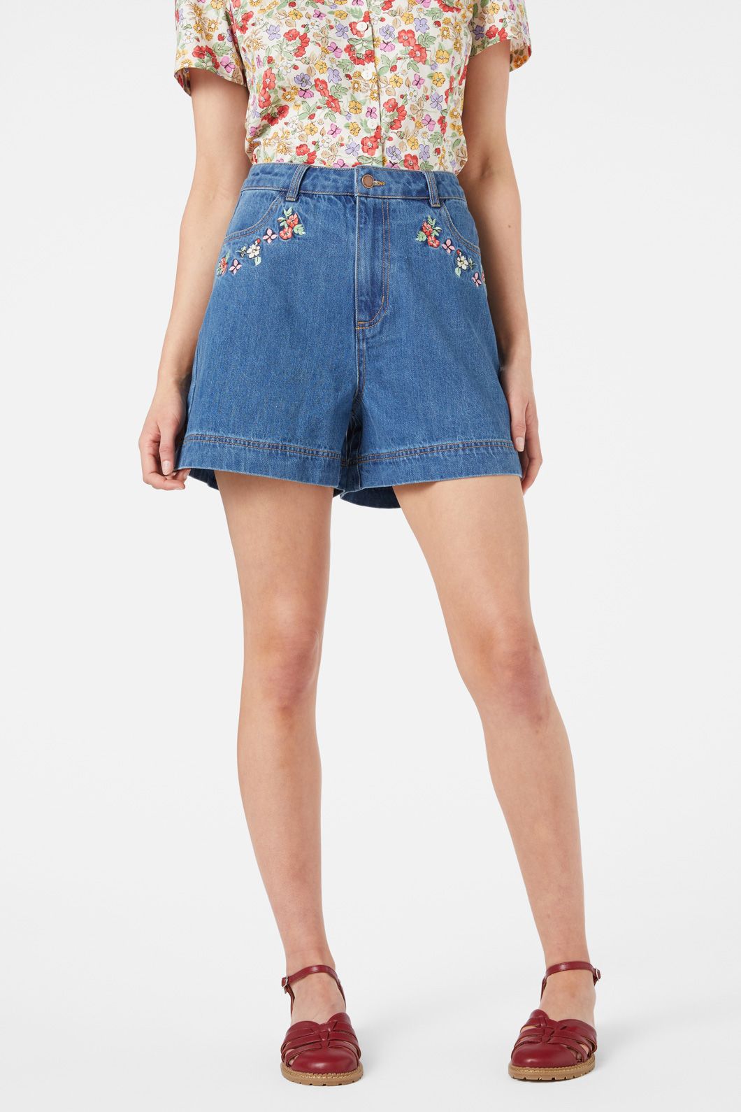 Princess Highway - Papillon Emb Short - mid-denim