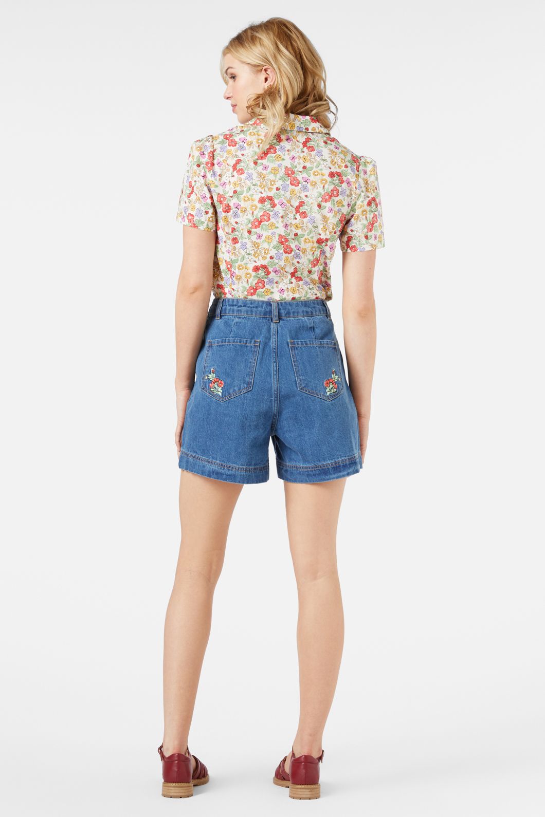 Princess Highway - Papillon Emb Short - mid-denim