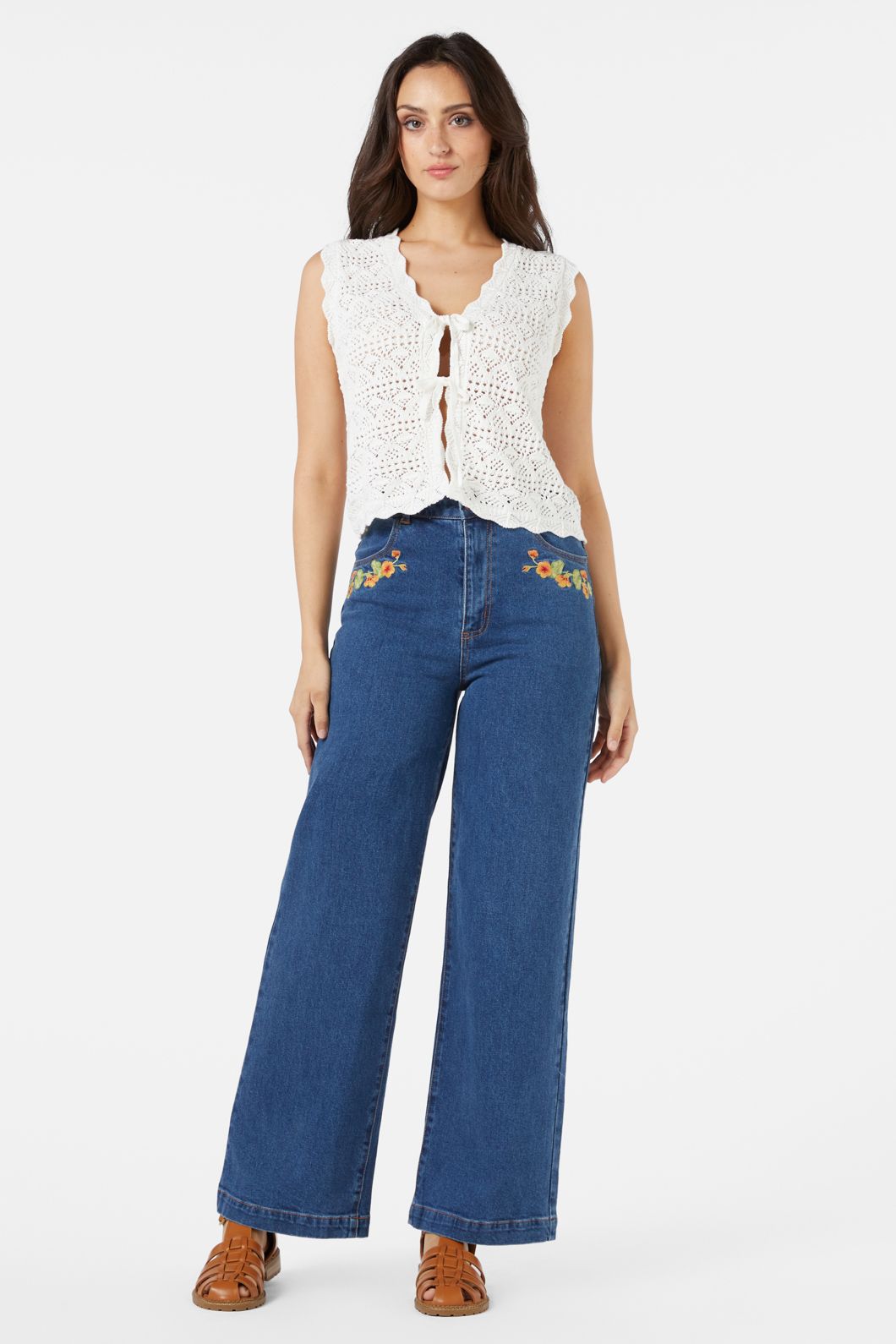 Princess Highway - Margie Tie Front Top - white