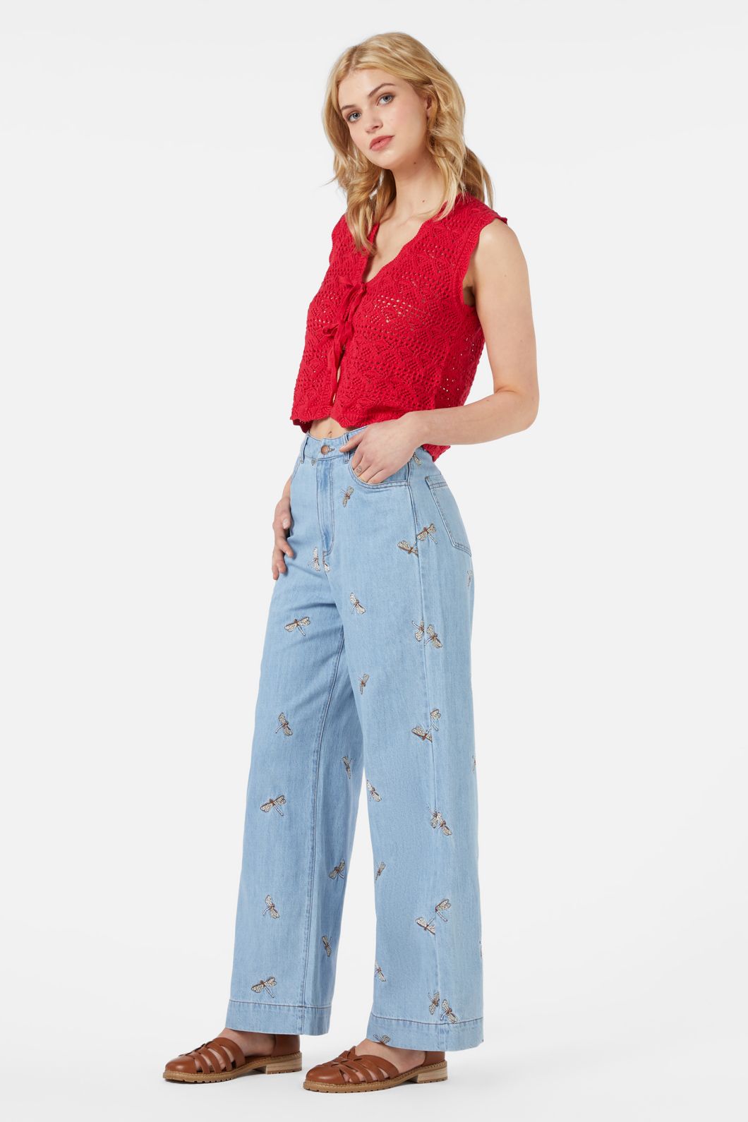 Princess Highway - Margie Tie Front Top - red