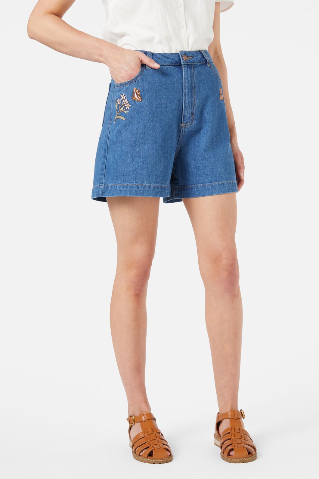Princess Highway - Dreams Emb Short - mid-denim