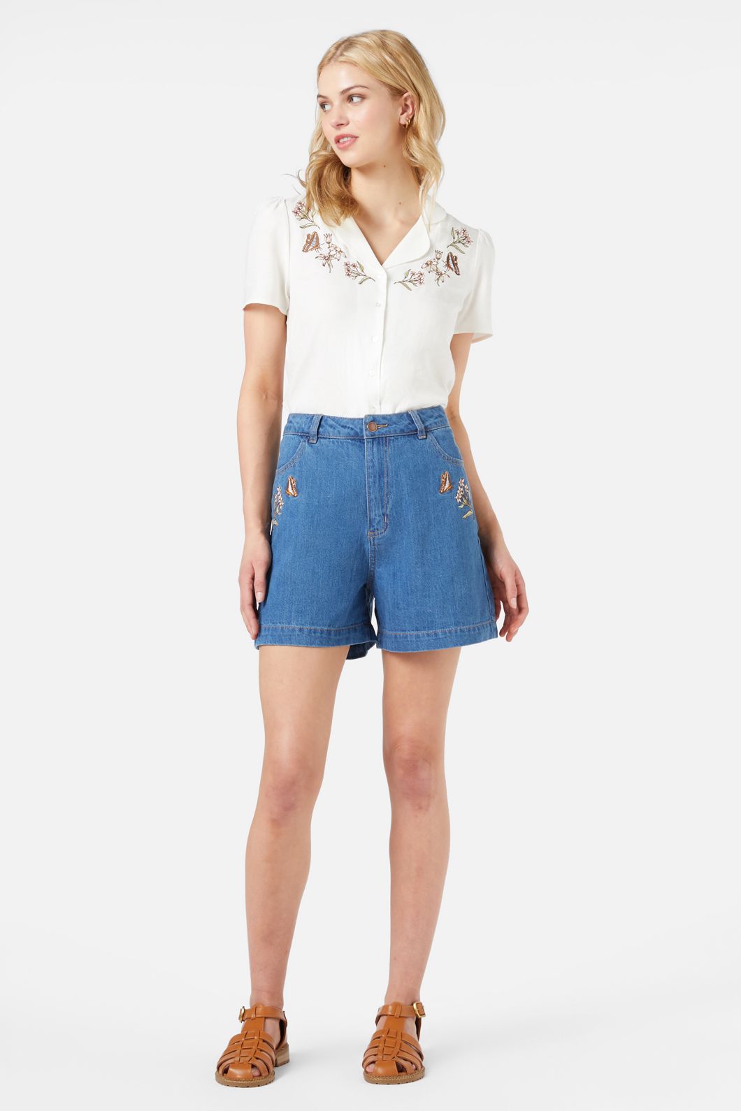 Princess Highway - Dreams Emb Short - mid-denim