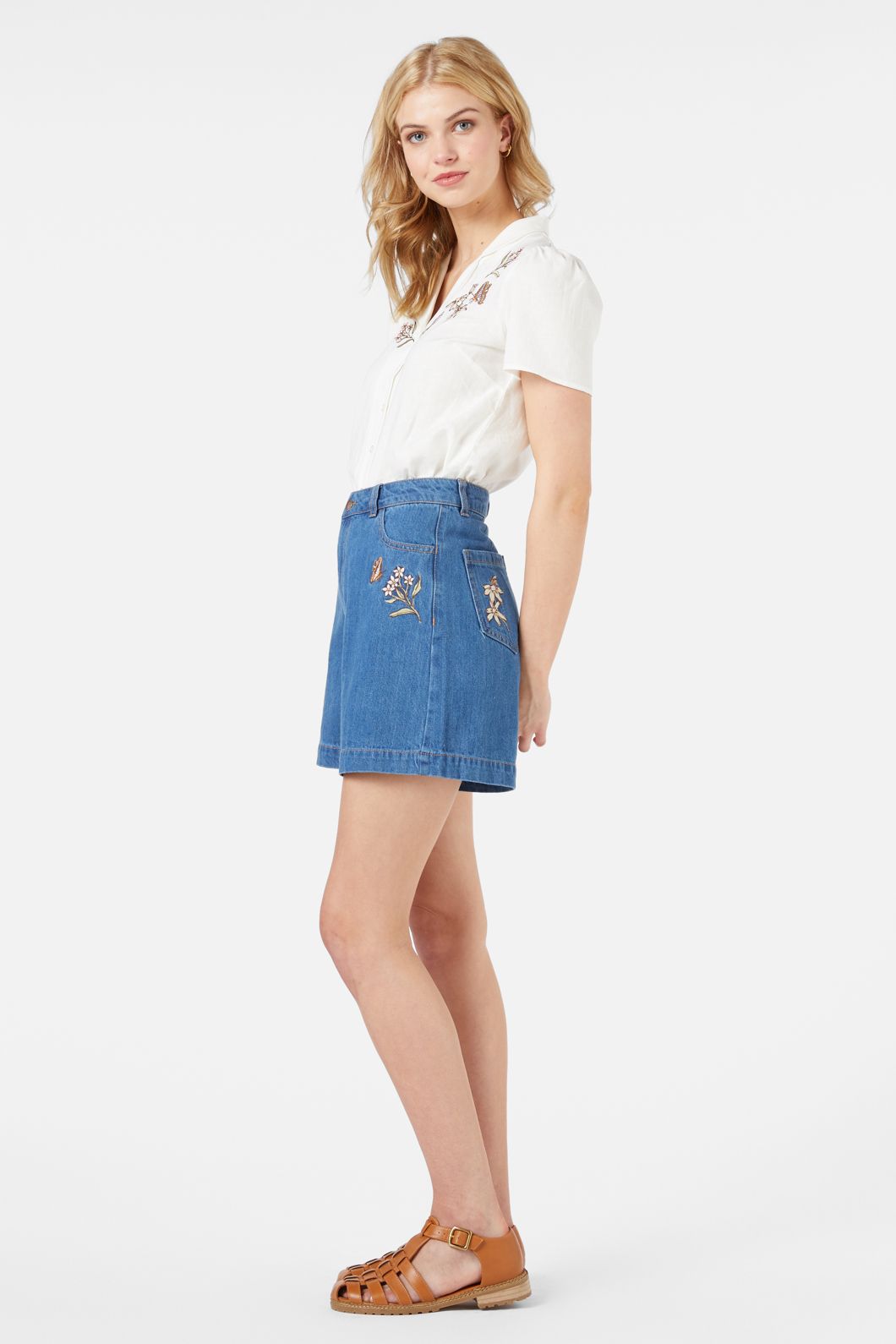 Princess Highway - Dreams Emb Short - mid-denim