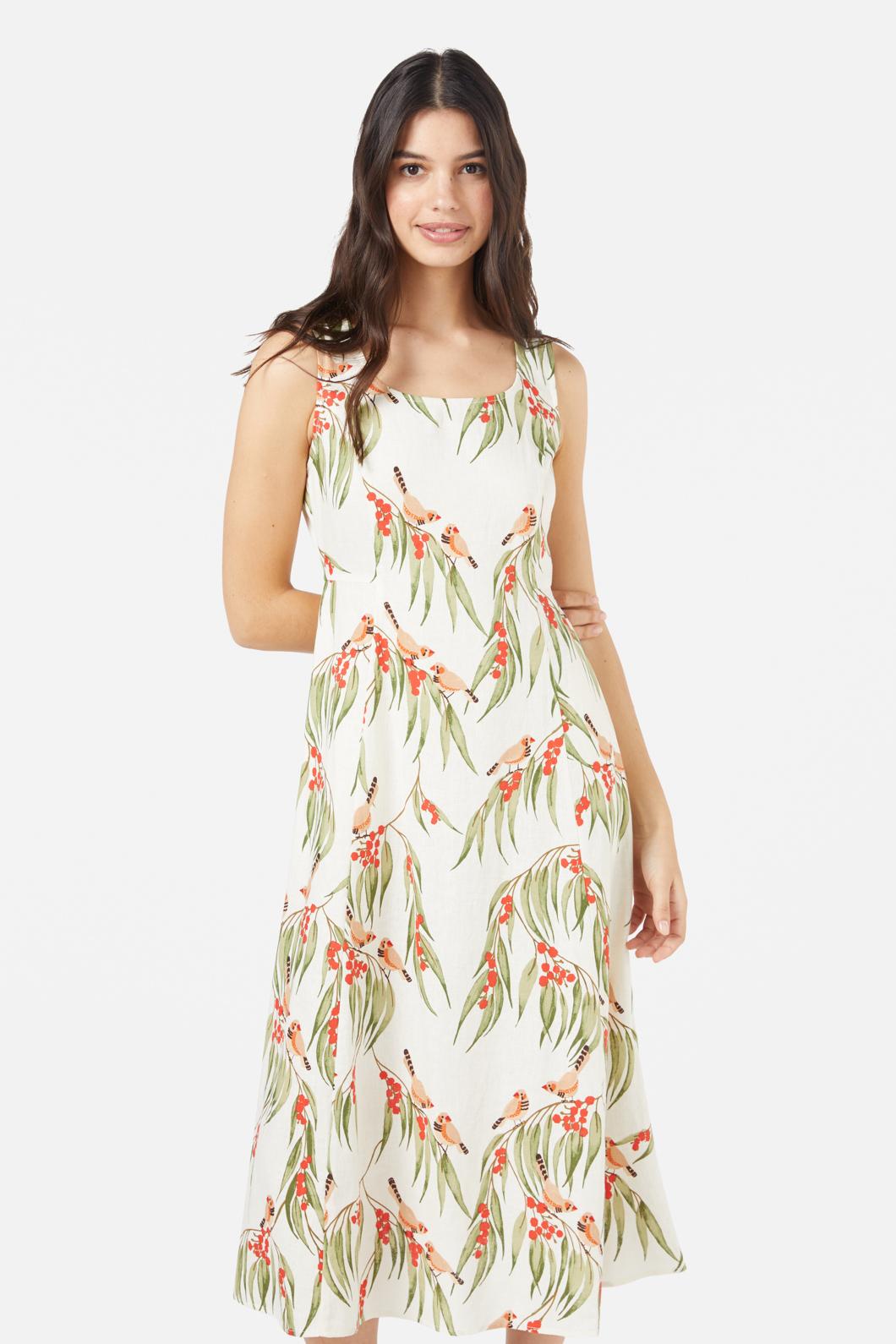 Princess Highway - Zebra Finch Midi Dress - cream