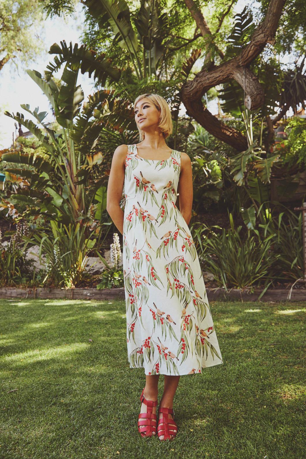 Princess Highway - Zebra Finch Midi Dress - cream