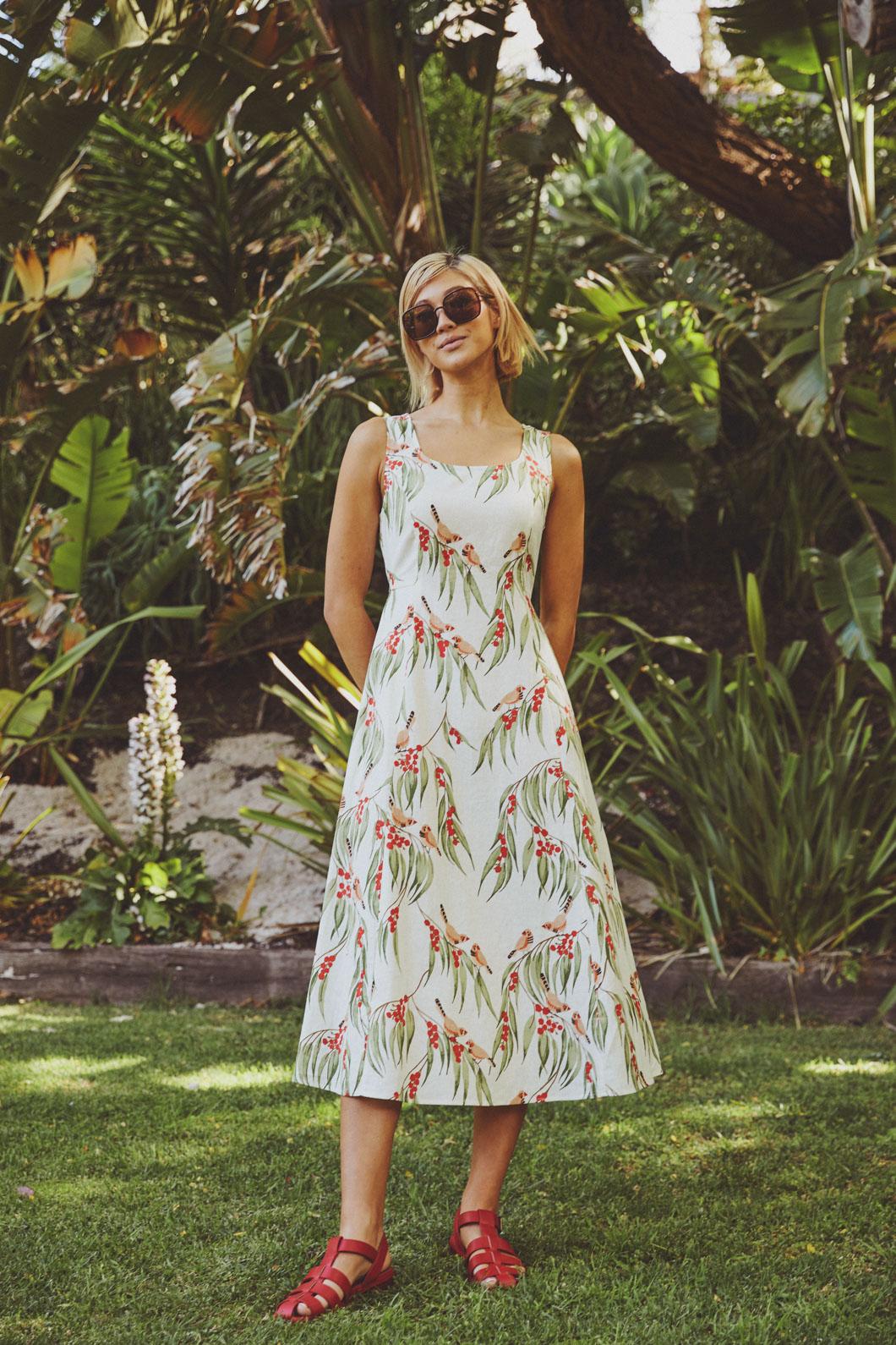 Princess Highway - Zebra Finch Midi Dress - cream